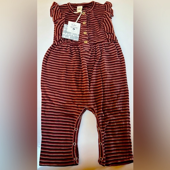 Kate Quinn Organic Cotton Striped Romper (12–18M, NWT) 🌿✨ - Picture 1 of 3